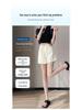 Women's Summer High-Waist Frog Button Ice Silk A-Line Shorts