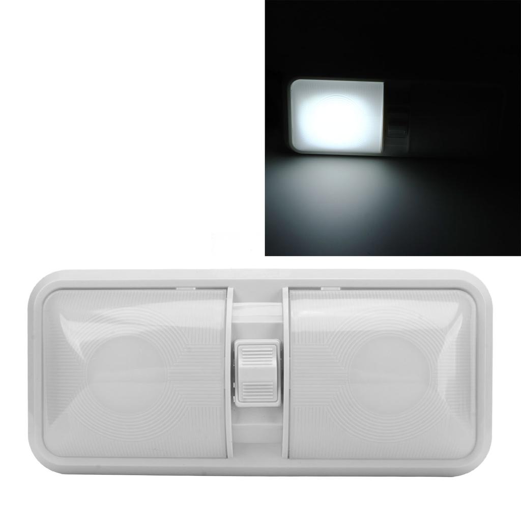 Светодиодный светильник для чтения в салоне 12 Вольт, светодиодный светильник с двойным переключателем, потолочный, двойной купол, овальная линза для автофургона