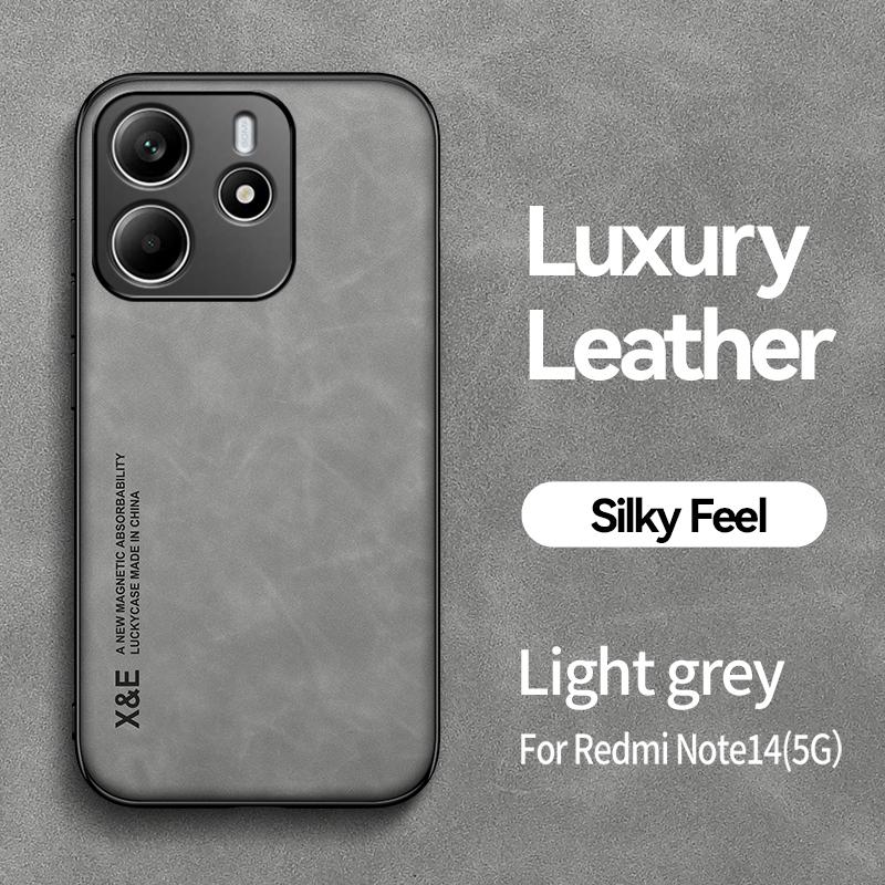 KEYSION Роскошный ретро чехол из ПУ кожи для Redmi Note 14 4G 14 Pro 5G Силикон+ПК Ударопрочный чехол для телефона для Redmi Note 14 Pro+ 5G