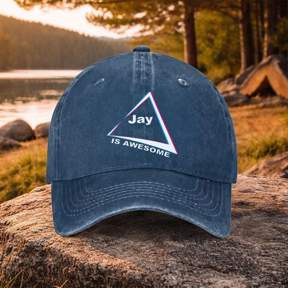 Jay IS AWESOME Washed Duckbill Baseball Cap  Adjustable Unisex Lightweight MachineWashable Cap for Unisex  Women