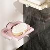 Wall Mounted Suction Cup Rotating Soap Box Non Perforated Soap Storage Rack  Bathroom