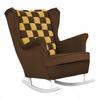 Carol Duo Family Furniture Yellow Brown Dark Beige Velvet Wingback Rocking Chair