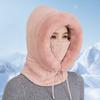 Women Winter Hat with Integrated Scarf Thick Warm Faux Fur Knitted Windproof High Elasticity Full Protection Outdoor Travel Cold Weather Cap