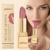 Zephoco Rose Red Metallic Cream Lipstick, Lightweight Texture, Moisturizing, Easy To Apply, Creates Glossy Lips