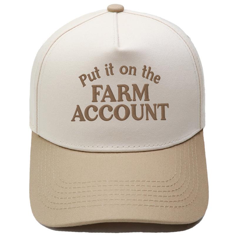 Put it on the FARM ACCOUNT Truck Driver Hat Embroidery Color Matching Baseball Cap Female Casual