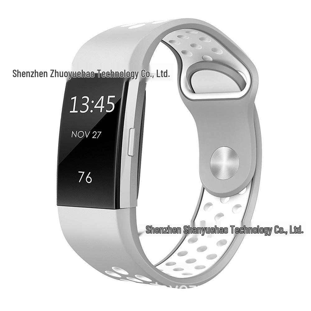 Two-tone Breathable Silicone Strap for Fitbit Charge 2 - Available In 10 Colors