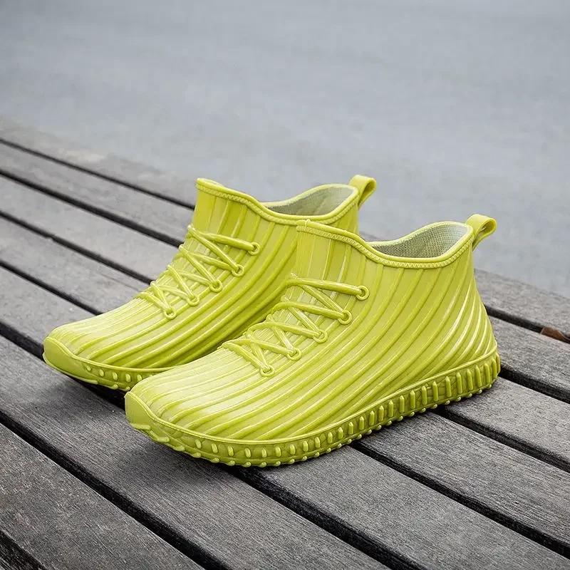 Износостойкие резиновые сапоги для мужчин Нескользящая мужская обувь ПВХ Водонепроницаемые По акции Резиновые сапоги без шнуровки Садовые резиновые сапоги для подростков