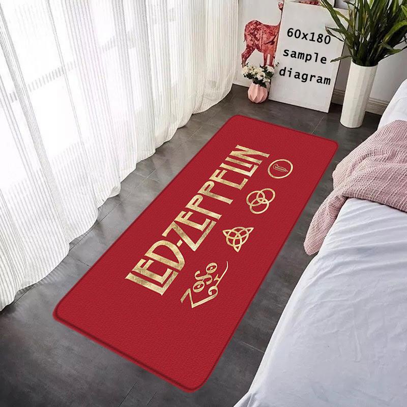 Doormat Flannel Floor Mat Indoor Foot Rug Led Zeppelin Bedside Mats Kitchen Corridor Water Absorbent Carpet Ideal Balcony Decor