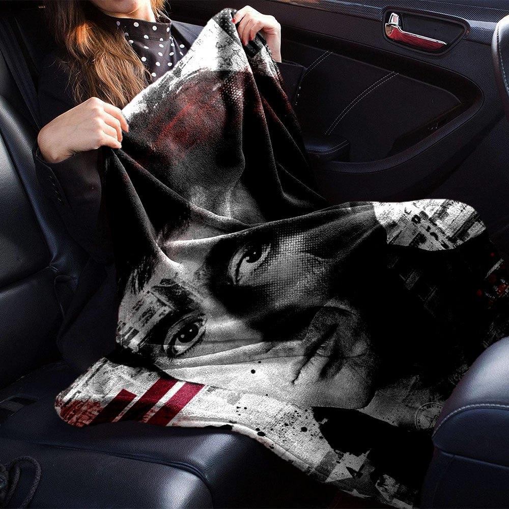 1pc Scarface-Inspired Flannel Blanket - Soft Cozy All-Season Throw for Bedroom, Sofa, Camping, Travel - Perfect Gift for Movie FansB52