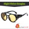 Steampunk Night Vision Googles Men Punk Round Sunglasses Brand Design Retro Double-bridge Windshield Driving Shades Eyewear