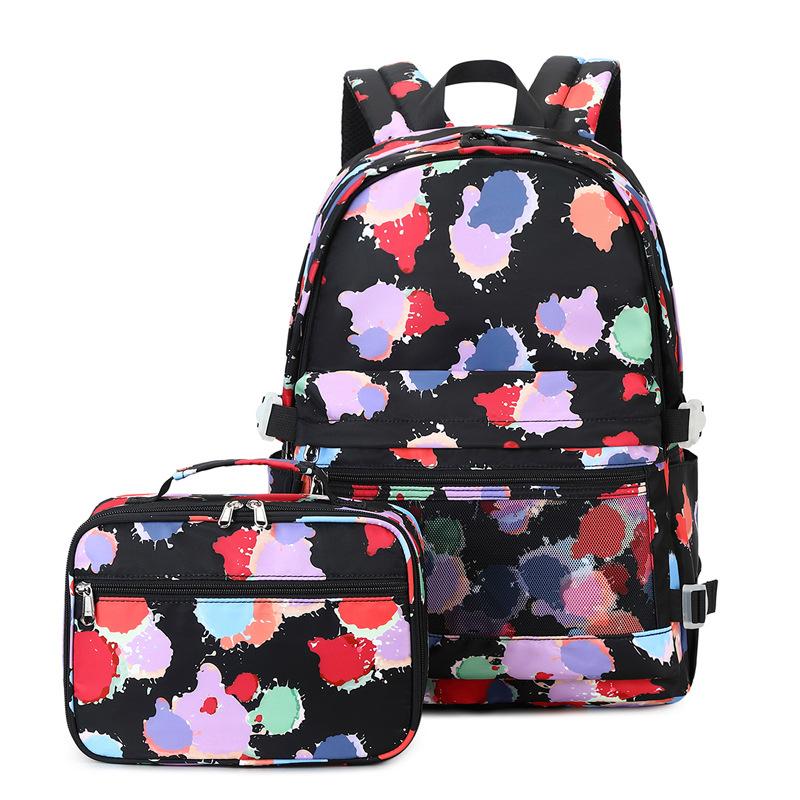 2 Pcs Set Children's School Backpack Cute Student Backpacks for Teenager Girls Waterproof School Bags with Lunch Bag Bookbag