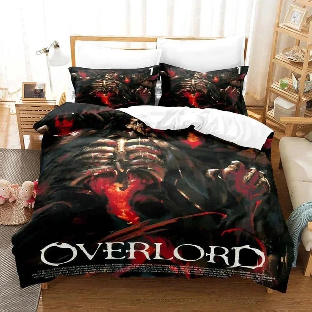 Модный Комплект Постельного Белья OVERLORD Односпальный Twin Full Queen King Размер Комплект для Кровати Взрослый Ребенок Спальня Пододеяльник Комплекты 3D Печать Скелет Аниме