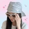 Polyester Shiny Metallic Bandana Stripe Satin Square Turban Liquid Silvery Headscarf  Outings