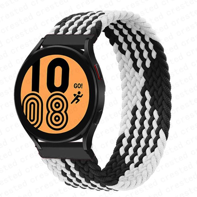 20 мм 22 мм ремешок для Samsung Galaxy watch 6 7 4 5 pro active 2 Gear S3 плетеный браслет solo loop ремешок Huawei watch GT 2 3