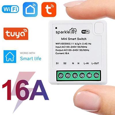 Tuya 16A Мини Wi-Fi модуль умного переключателя Поддержка двухстороннего управления умным домом DIY универсальный выключатель работает с Alexa Google Home