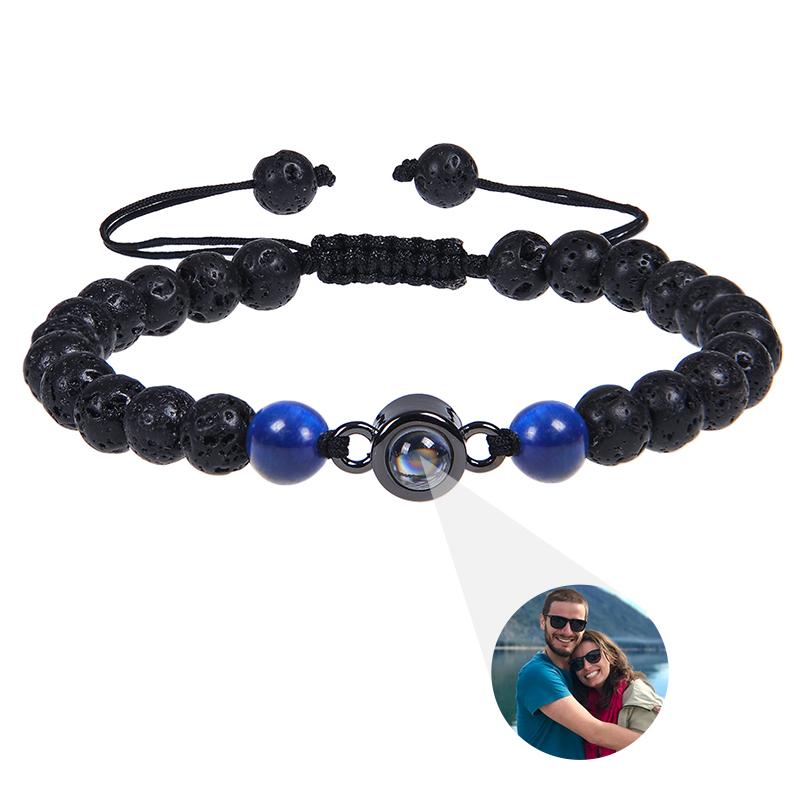 Custom Photo Bracelet Personalized Photo Projection Bracelet Beaded Bracelets with Picture Inside 100 Languages Memorial Gift