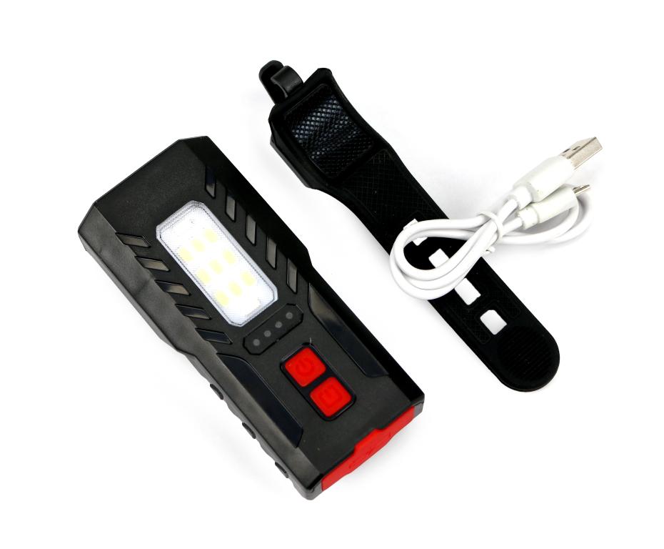Lampa Rowerowa Latarka Led Przednia Zdwojona Z Powerbankiem 4000 Mah I Funkcją Red Ładowana Usb Teger