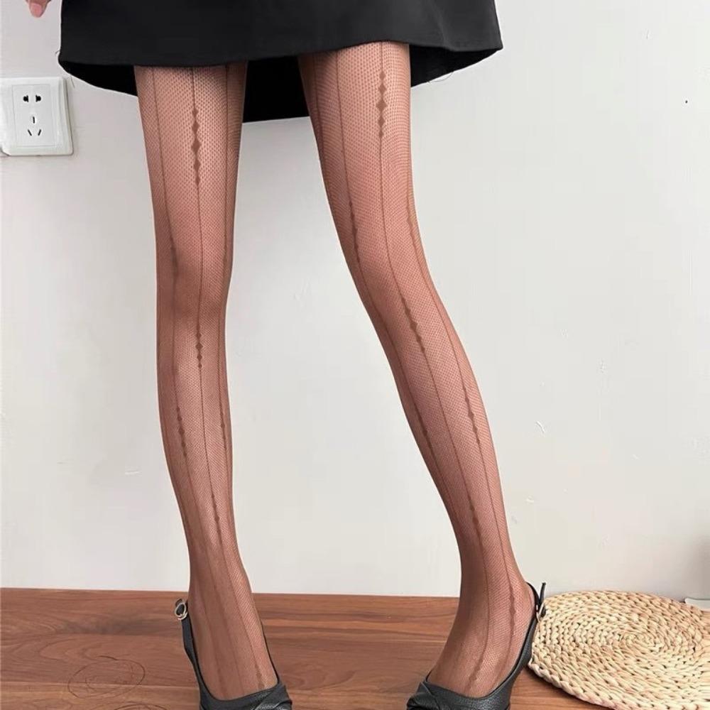 Sexy Geometric Garter Retro Jacquard Sex Net Socks Line Babe Bottom Pantyhose
