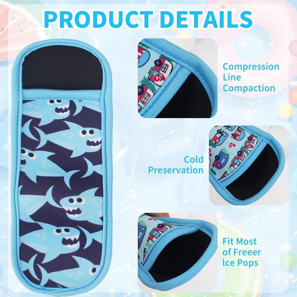 6PCS Popsicle-Holders for Kids, Washable Ice-Pop Sleeves & Reble Popsicle-Sleeves, Popsicle-Holder Bags & Popsicle-Covers Holders Bags for Kids Boys