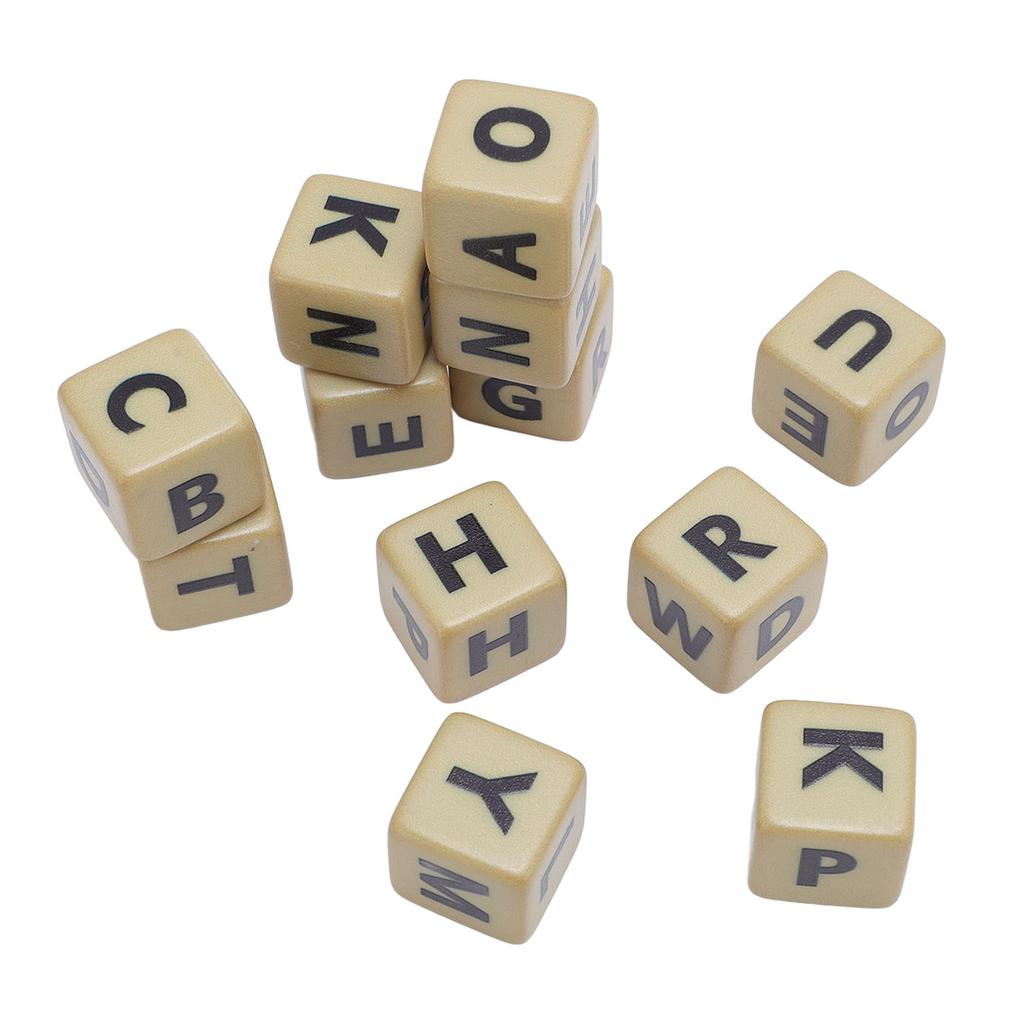Кроссворд с 6-гранными кубиками Набор из 12 кубиков с буквами Игры в слова Креативная игра Кубики с английскими буквами с футляром для кемпинга, обучения