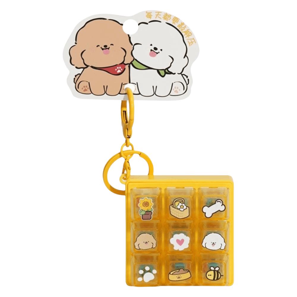 Cartoon Fidget Keychain Key Button Pinch Toy Cute Finger Keyboard Cap  for Adult&Kids