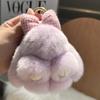 Cute Plush Rabbit Keychain Soft and Comfy Rabbit Fur Mini Bunny Pendant Lovely Women Bag Schoolbag Car Accessory Gift for Girls