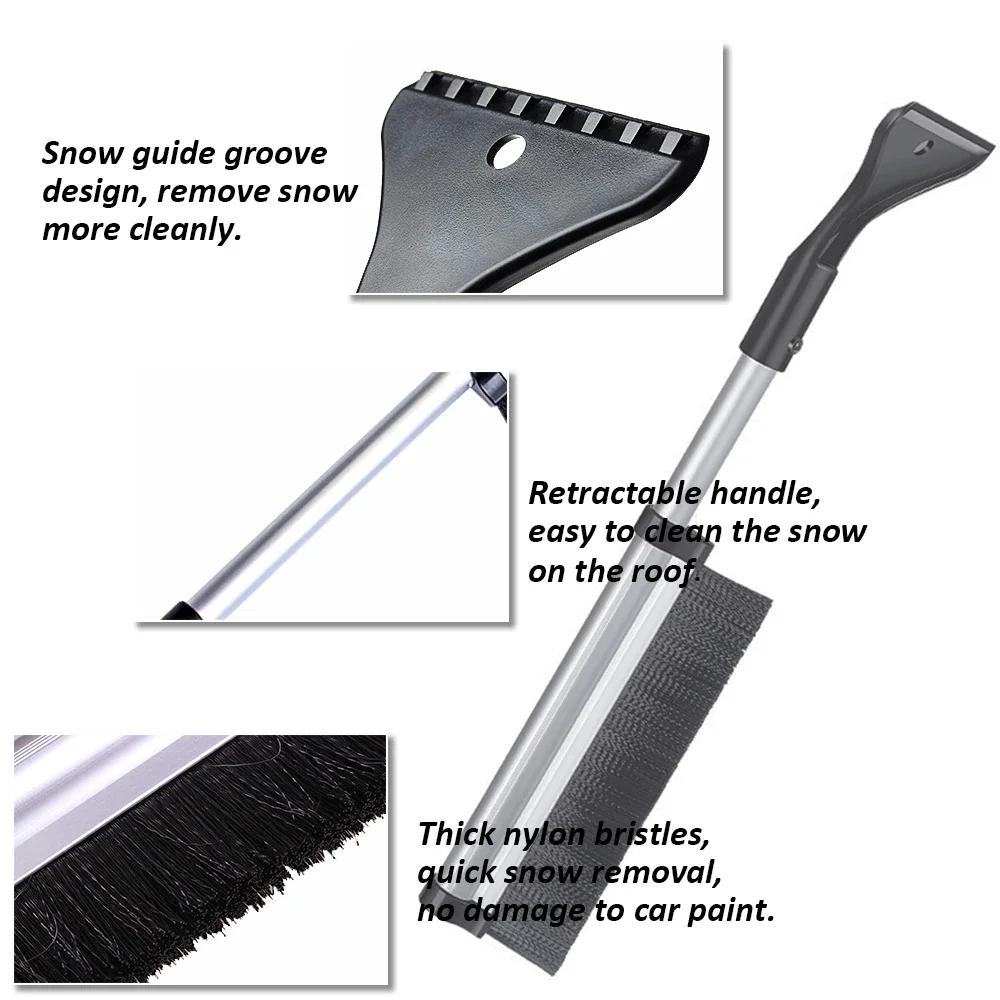 Раздвижной скребок для льда и снежная щетка для лобового стекла автомобиля для зимней очистки автомобильного стекла