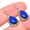 Natural Lapis Lazuli Gemstone 925 Solid Sterling Silver Gift Earring 1.25" V8j54