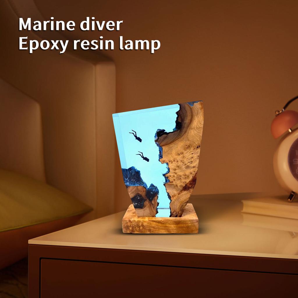 Resin Lamp | Ocean Diver Epoxy Resin Lamp | Christmas Gift