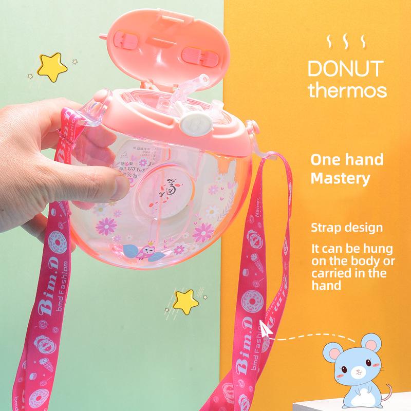 Милая бутылка для воды для девочки, бесплатная доставка, 500 мл, стакан-распылитель с трубочкой, кавайная чашка, портативная детская кружка для питья, оптовая продажа