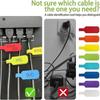 1-100pcs Reusable Waterproof Cable Labels Color-Coded Organizer Straps Data Charger Cords Management Home Office Travel