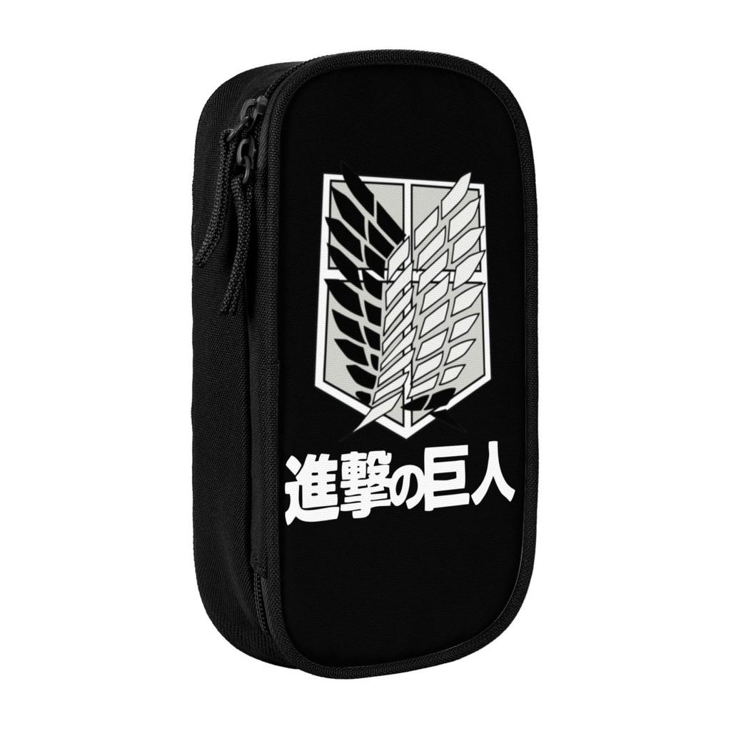 Attack On Titan Pencil Case Classic Shingeki No Kyojin Japan Anime Pen Box Bags Student Big Capacity Office Cosmetic Pencil Box