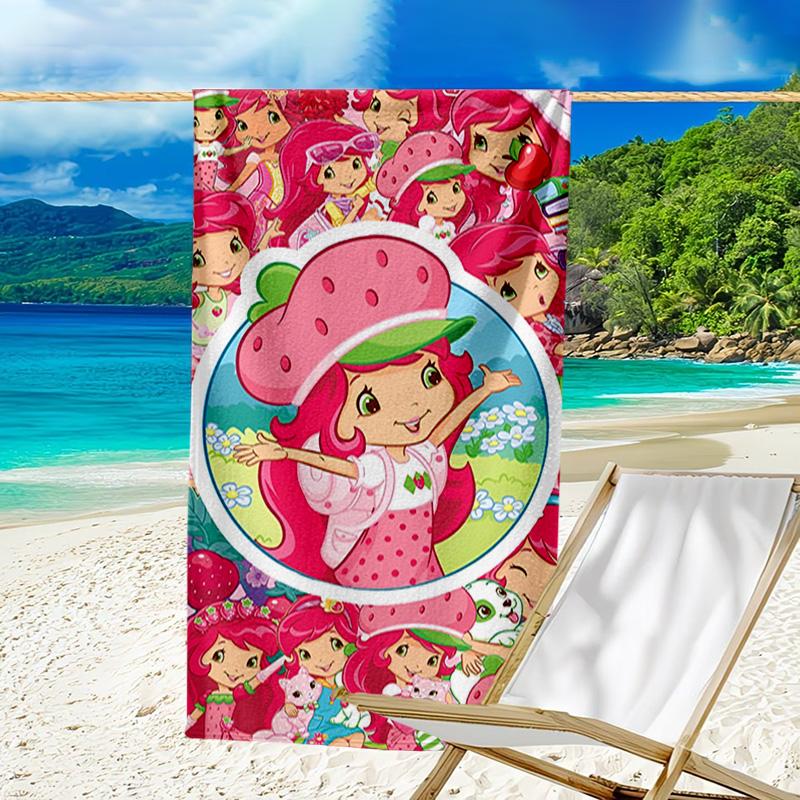 Straw-berry Friends Quick-Dry Microfiber Beach Towel Super Soft & Absorbent for Bath, Beach, Travel Bath Time Accessory, Fan gifts