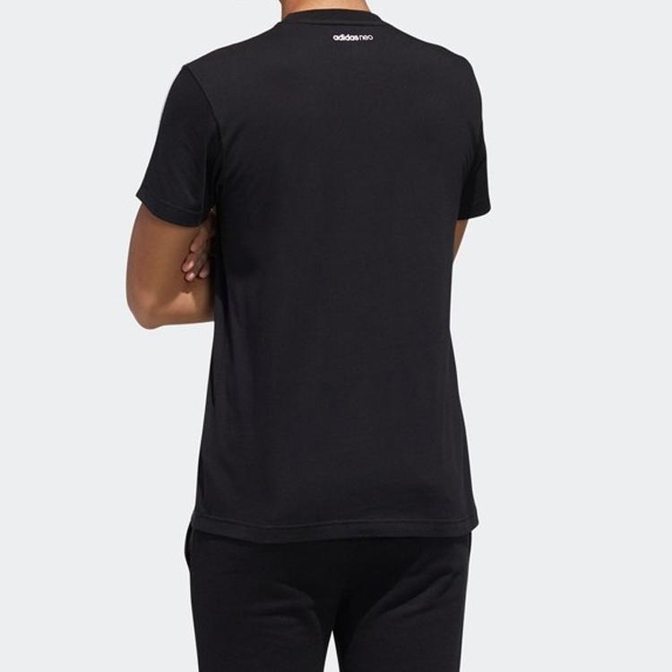 adidas Футболка Neo Printed Graphic Round Neck Slim Fit для мужчин, топы, черный цвет GK1516