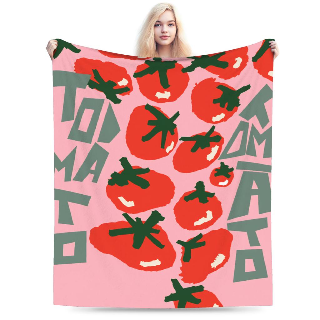 Tomato Blanket Boy Girl Flannel Throw Blanket For Chair Sofa Bed Soft Comfy DIY Quality Bedspread Gift