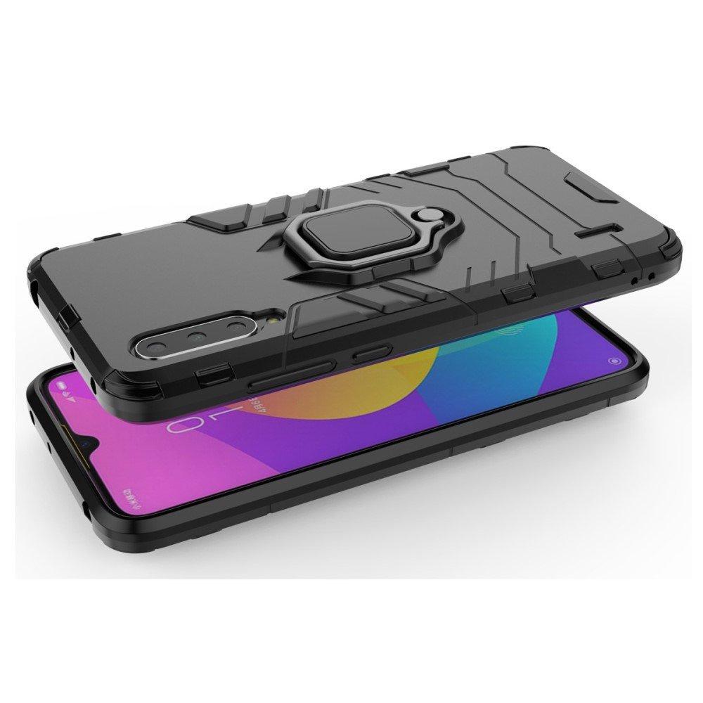 Case for Xiaomi Mi 9 Lite, armored with ring stand, black