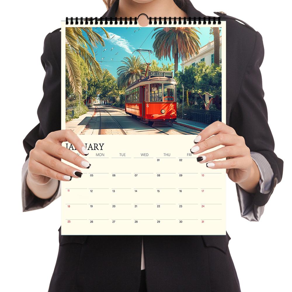 1 шт., 2026, Настенный календарь с городскими пейзажами, Серия «Знаменитые достопримечательности и архитектура», 12 дизайнов, Настенный календарь, День рождения, Рождество