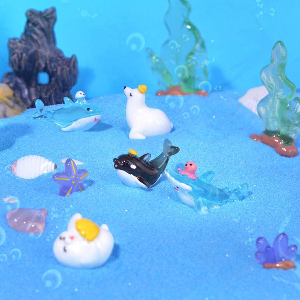 Фигурка кита из смолы, миниатюрные декоративные украшения для морских животных, декор для аквариума