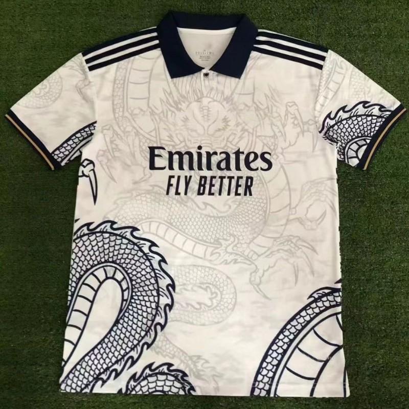 2023-2024 Real Madrid Dragon Motif Soccer Training Jersey Unisex Adult Football Kit Pink Purple