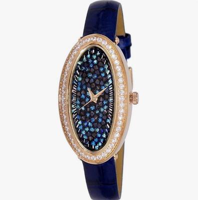 Женские часы Adee Kaye Aura Collection Crystal Accents с синим циферблатом, кварцевые, AK2523-LR GBU