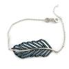 [N6977] - Silver Bracelet 'Navajos' Turquoise Silver (rhodium Plated)