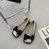 Womens Shoes Low Heel French Bow Retro Square Head Shallow Mouth Mary Jane Shoes New 2024  Retro Shoes Women  Ladies Shoes