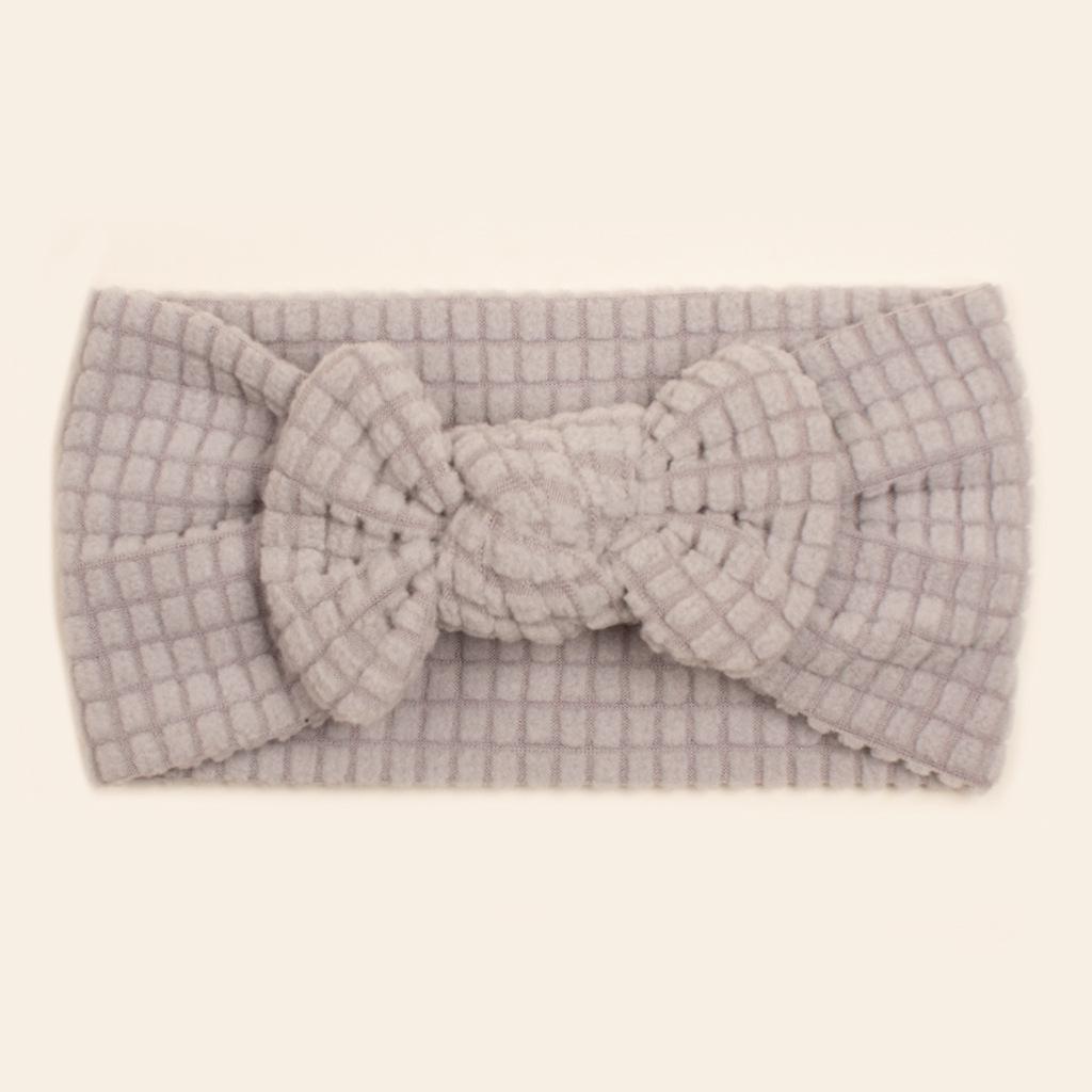 Новая повязка на голову с бантом для малышей осень/зима: Уютный, однотонный, идеально подходит для девочек