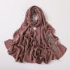 Long Silk Like Scarf Rhinestone Decor Ethnic Headscarf Non Wrinkling
