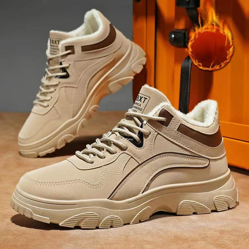 Модная мужская обувь Новые полувысокие рабочие ботинки Тренд Универсальная спортивная обувь Ботинки-дезерты Зимние теплые ботильоны Уличная обувь на платформе