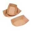 10 шт. одноразовых тарелок-лодочек из крафт-бумаги, подносов, коробок для суши-лодок, бумажных коробок с покрытием, устойчивых к маслу, упаковочных коробок для жареной еды, праздничных принадлежностей