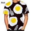 Fashion 3D Printing Fried Eggs Graphic T-Shirts Short Sleeves Round Neck Plus Size Streetwear Men's T-shirts