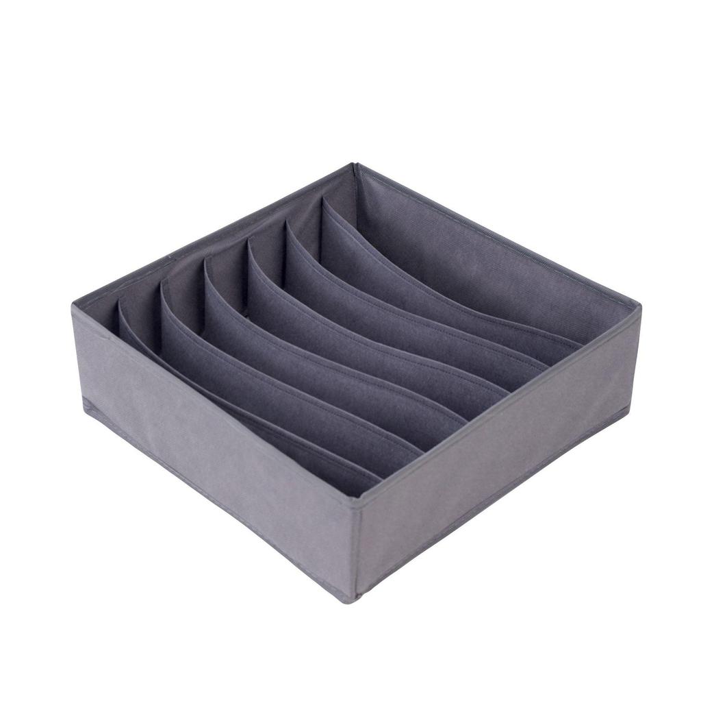 Foldable Underwear & Socks Storage Box with Dividers - Wardrobe Organizer for Bras and Panties.