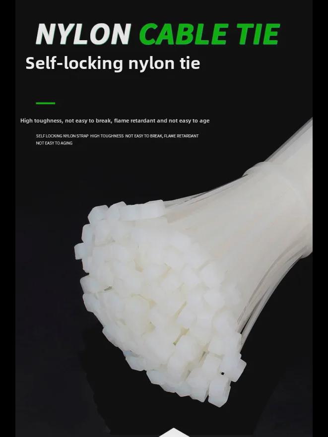 Самоблокирующийся широкий нейлоновый кабельный хомут - большой, утолщенный пластиковый хомут