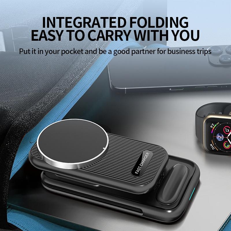 Новое магнитное беспроводное зарядное устройство «четыре в одном» для беспроводной зарядки мобильного телефона с разъемом для часов